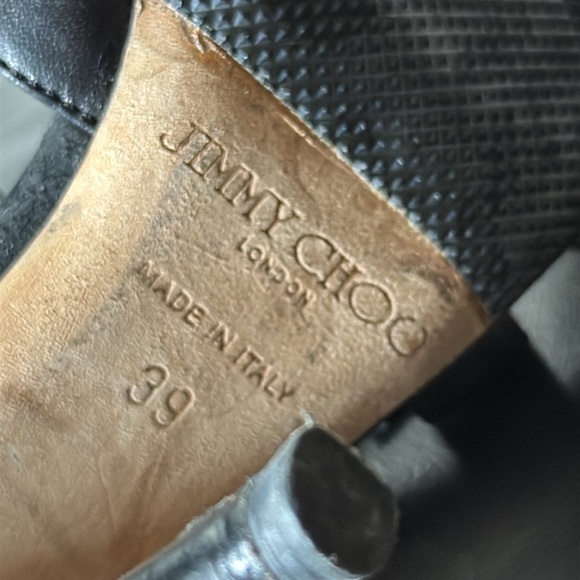 Jimmy Choo Size Black Suede Shimmer Multistrap Sandals - Picture 6 of 8